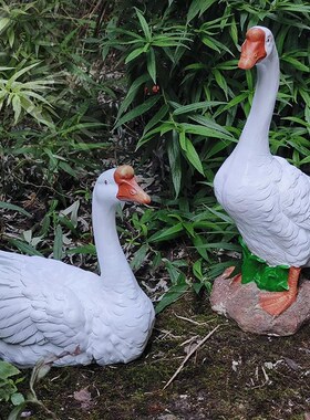 仿真家禽天鹅鸭子雕塑工艺品庭院花园水景池动物装饰摆件户外别墅