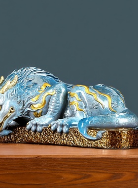 彩铜镇水兽蚣蝮招财摆件