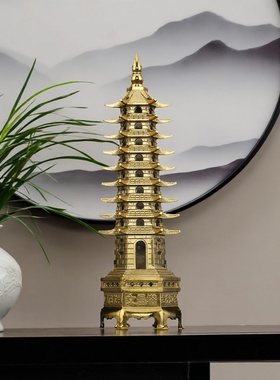 纯铜九层文昌塔保平安桌面摆件