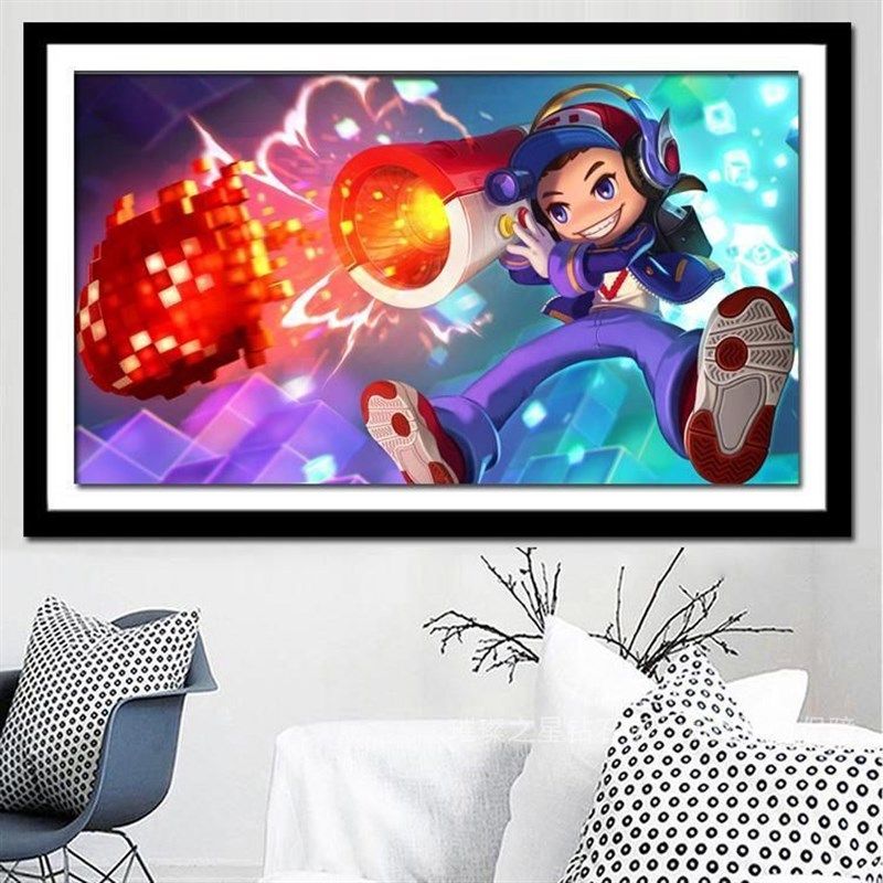 钻石画满钻鲁班电玩小子点贴钻卧室儿童房,淘宝优惠券,粉丝福利购,淘宝优惠卷