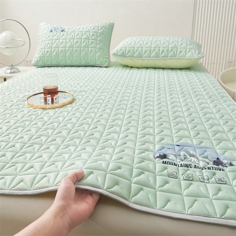 夏季乳胶冰丝凉席简约风床裙款床单人床垫席子可机水洗,淘宝优惠券,粉丝福利购,淘宝优惠卷