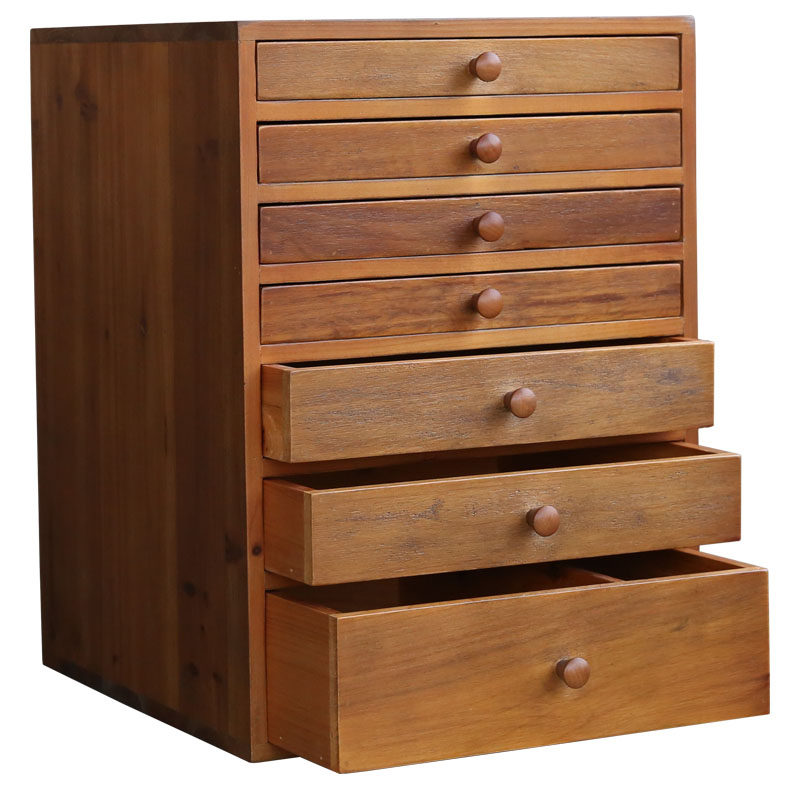 叁杉家居书桌整理文具贴纸木质复古分格收纳盒抽屉分隔多层收纳柜,淘宝优惠券,粉丝福利购,淘宝优惠卷