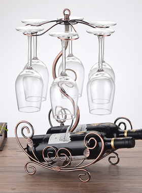 创杯高脚杯架红酒意架倒挂家装客厅酒吧欧式红酒架摆件用饰品