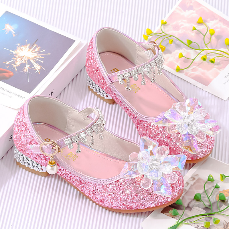 女童水晶鞋儿童银色公主鞋时尚演出礼服皮鞋女孩高跟鞋百搭花童鞋,淘宝优惠券,粉丝福利购,淘宝优惠卷