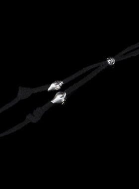 【一丁轮回银饰】皮绳套件纯银项链男女纯手工小众设计吊坠编绳