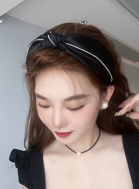 发卡头饰发箍女森系仙美发箍宽边缎面洗脸头箍网红夏季高级感头窟