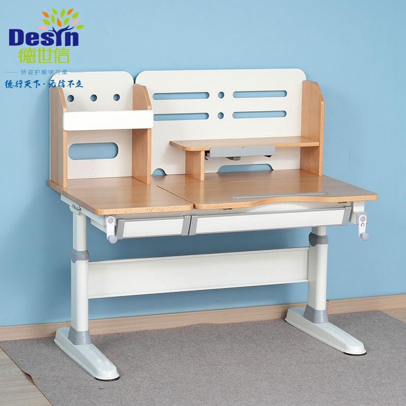 Multifunctional desk for children, liftable beech wood 120cm study table and chair, home writing desk, spot adjustable