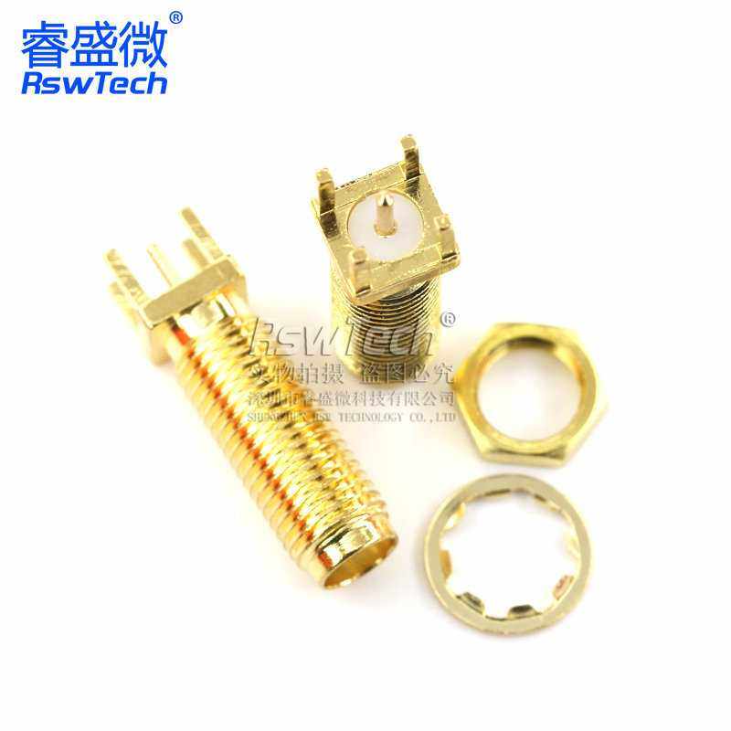 SMA-KE射频连接器  正脚外螺内孔接头 立式加长款焊接RF天线座子,淘宝优惠券,粉丝福利购,淘宝优惠卷