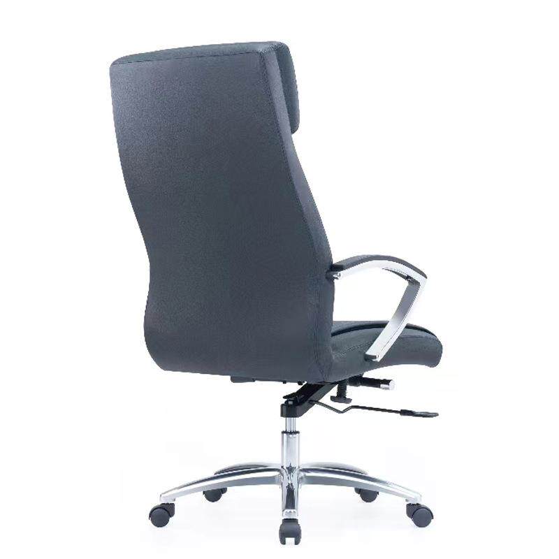 产地椅子万向轮带扶手高背老板椅弓形脚皮质商务会议椅椅子 - 图2