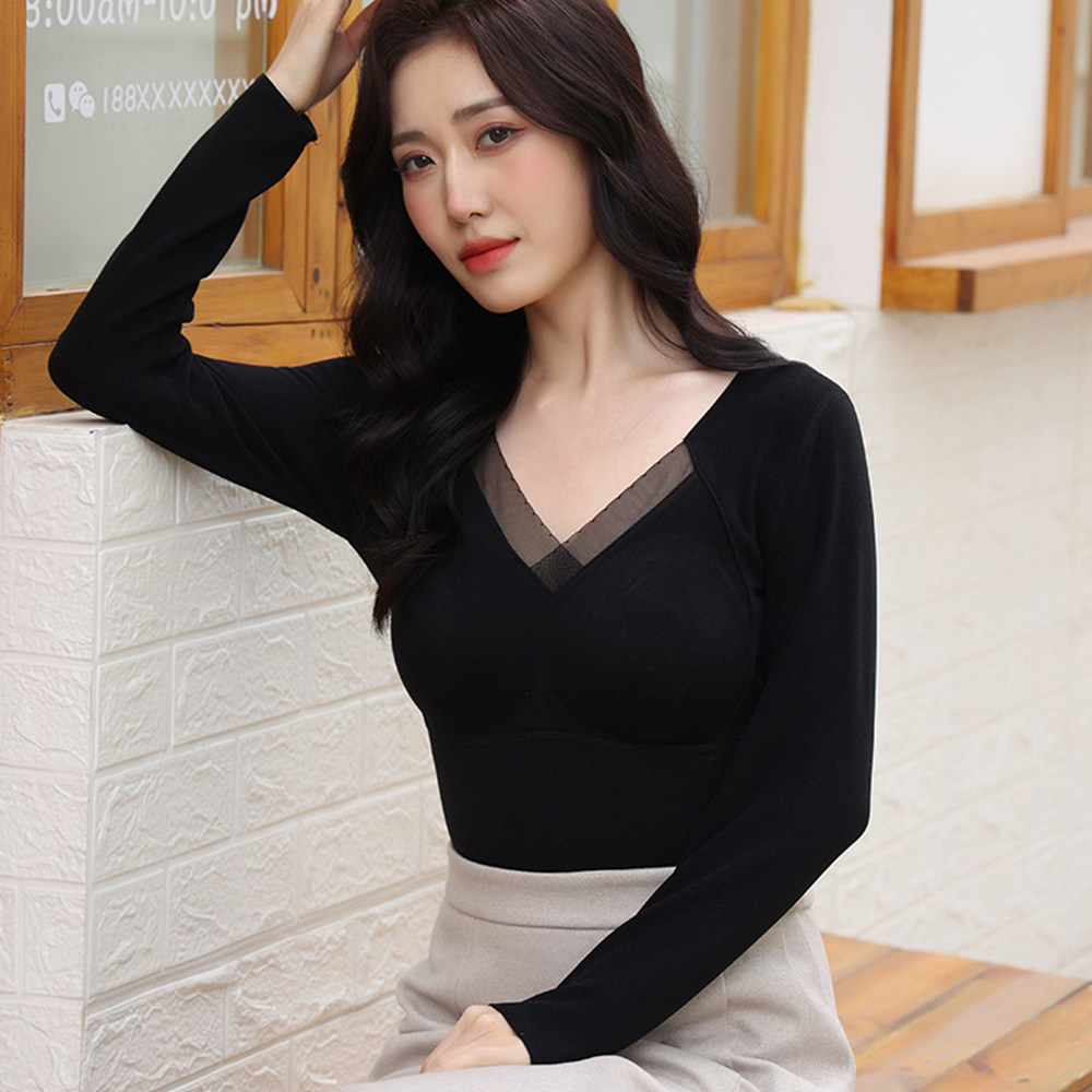 【小糯米专享】抗静电保暖厚款纯色保暖上装内穿打底衫加绒锁温,淘宝优惠券,粉丝福利购,淘宝优惠卷