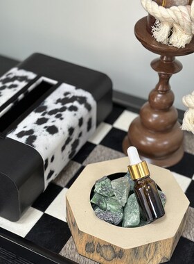 极简斑点纸巾盒轻奢样板间卫生间橙色瓶口杯纸巾盒托盘组合摆件