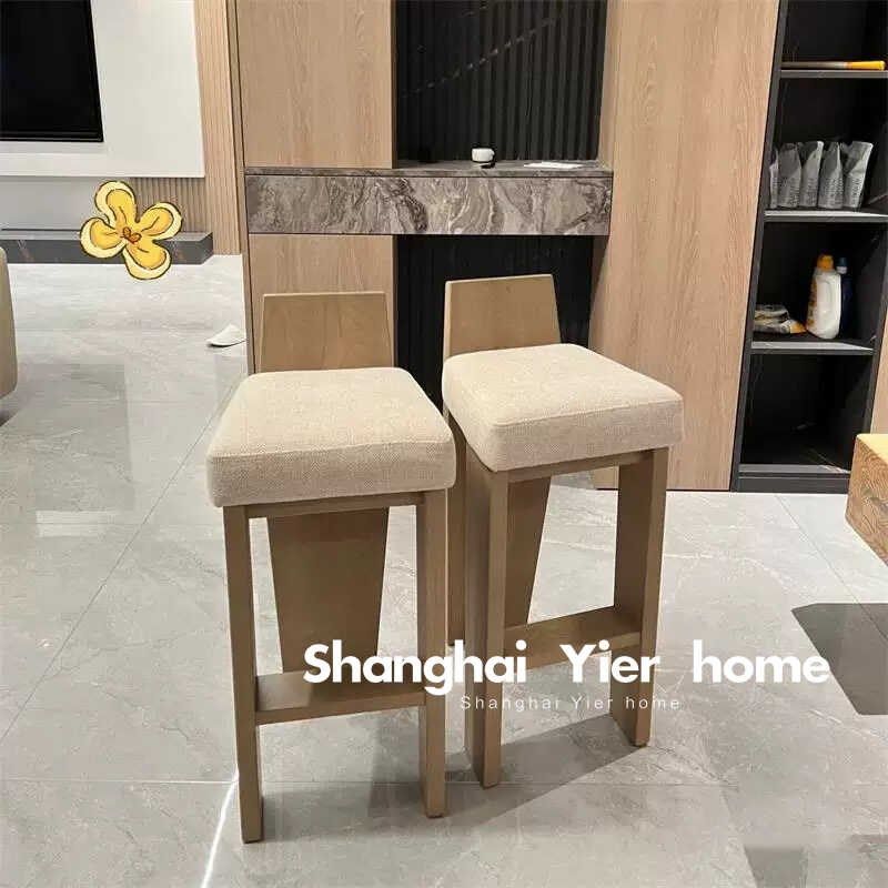 简约实木吧椅岛台面椅家用白蜡木酒吧靠背吧凳前台椅子,淘宝优惠券,粉丝福利购,淘宝优惠卷