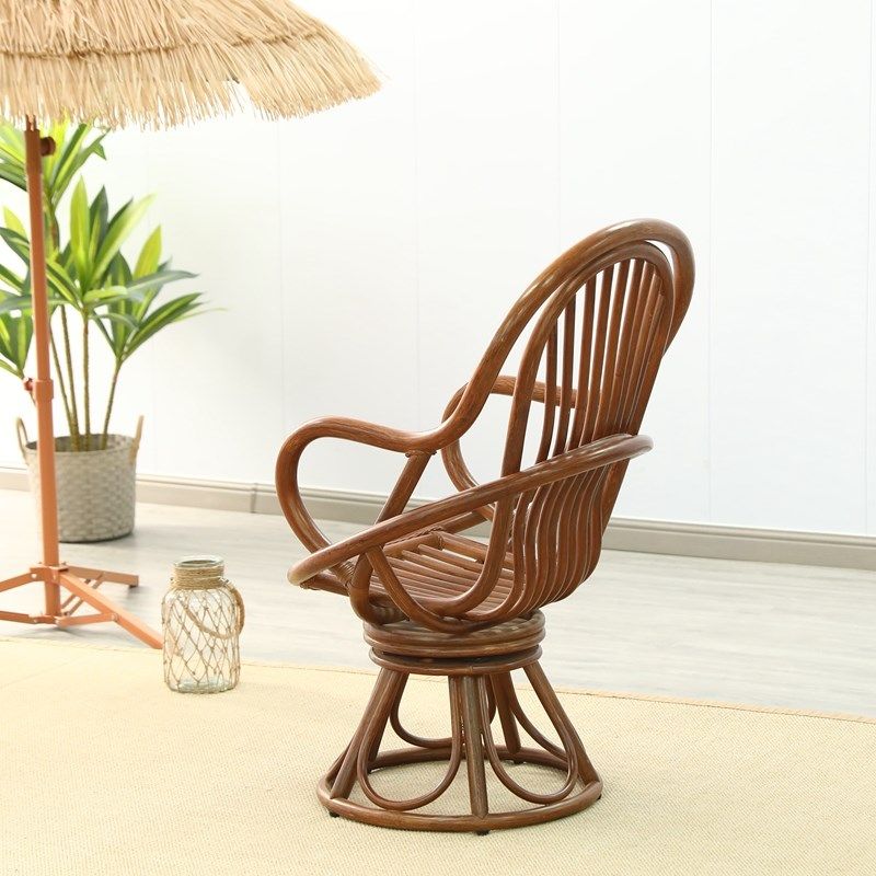 高背大号条形天然藤编单人转椅酒店客厅家用户外中式复古餐厅桌椅,淘宝优惠券,粉丝福利购,淘宝优惠卷