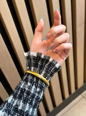 金包银富贵满园点钻素圈手镯送妈妈实心闭环贵妃手镯送女生日礼物