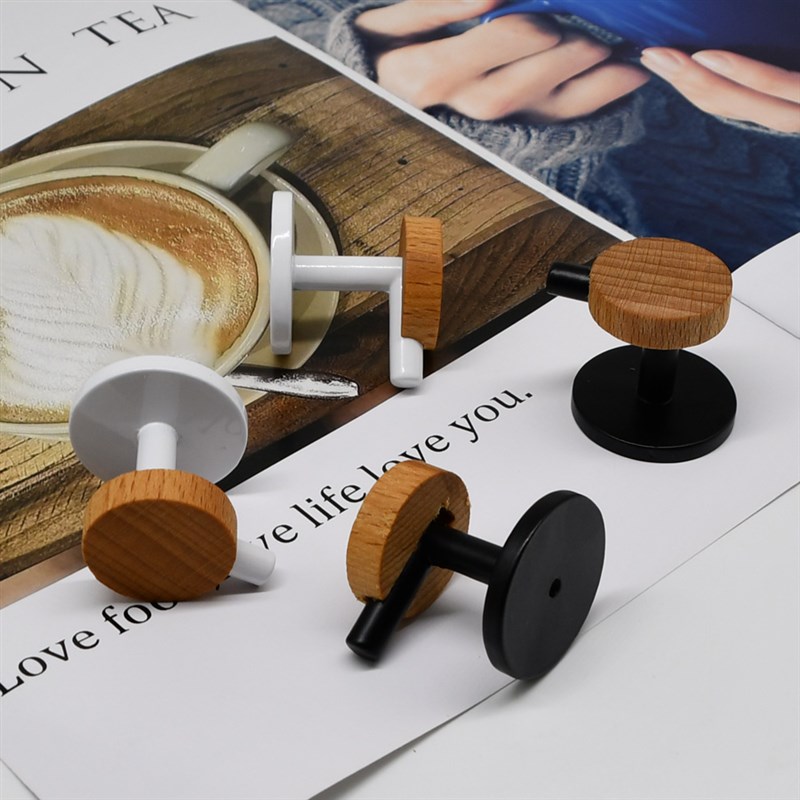 天河花边新款简约现窗帘墙钩锌合金檀木一对白复古钩子 - 图3