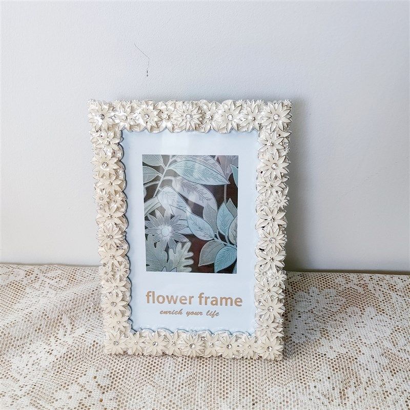 轻奢金属花朵6寸相框摆台白粉银色精致高级相架创意婚照,淘宝优惠券,粉丝福利购,淘宝优惠卷