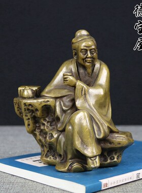 茶仙圣人铜像陆羽品茶茶圣茶仙摆件茶神摆设品家居茶具茶仙摆