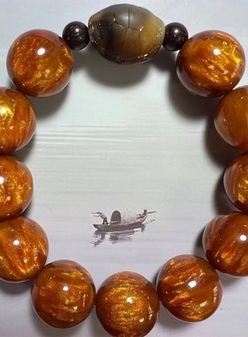 二代金丝海柳手串男黑珊瑚血柳佛珠108颗念珠手錬