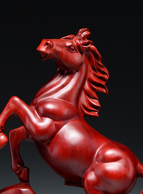 红木马摆件实木马雕刻十二生肖马家居客厅办公装饰开业礼品