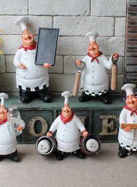 创意复古厨师摆件咖啡厅西餐厅酒店胡椒粉瓶调味罐工艺装饰品摆设