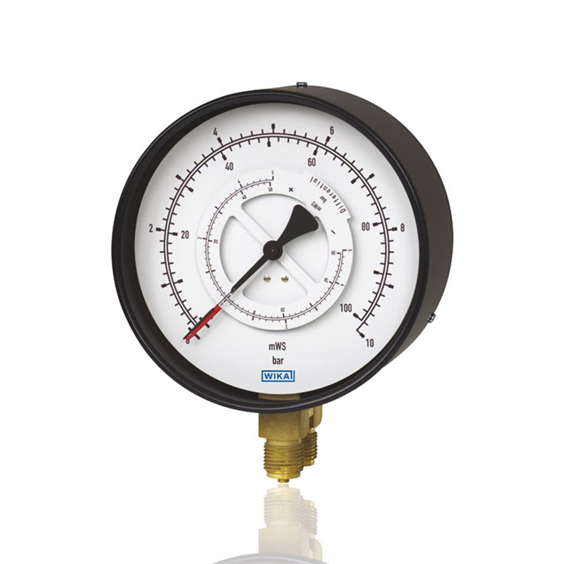 WIKA双头微差压表径向立装压差计威卡黑色YEC-100 10BAR 100mWS - 图0