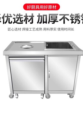 不锈钢收残台收残车厨余残食垃圾回收车泔水垃圾桶餐盘餐具收餐车