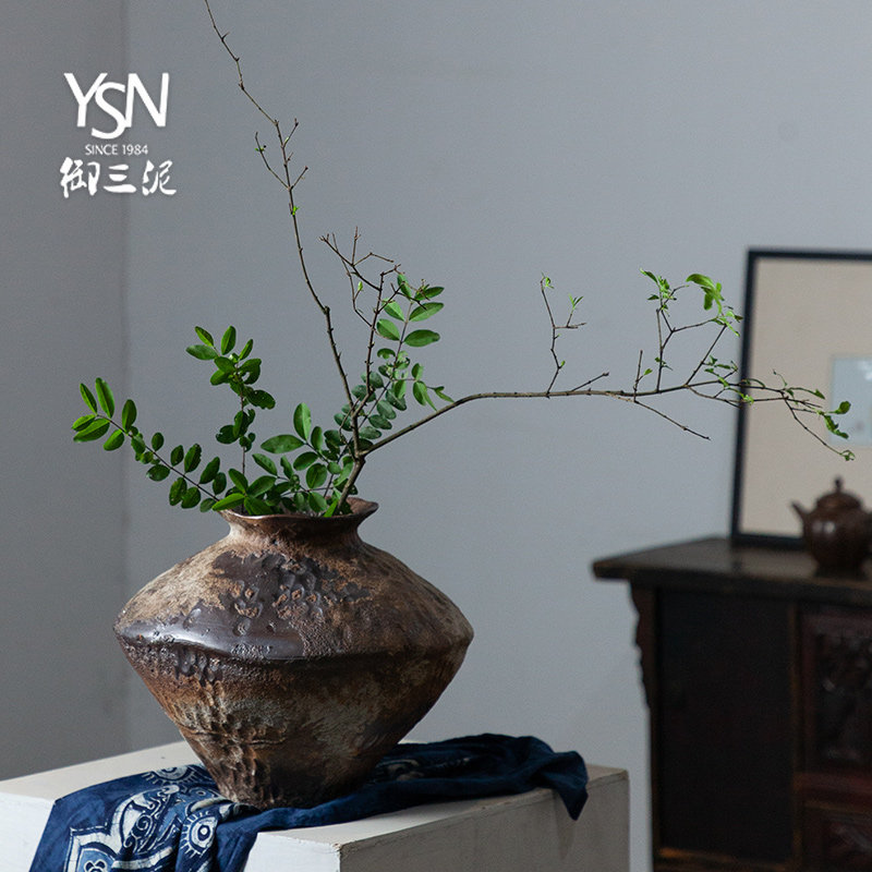 御三泥陶瓷花瓶粗陶瓶插花复古怀旧手工民宿酒店摆件,淘宝优惠券,粉丝福利购,淘宝优惠卷