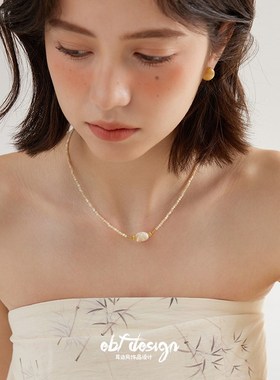 耳边风 沙海部落 新中式天然石高级复古小众设计感串珠可叠带项链