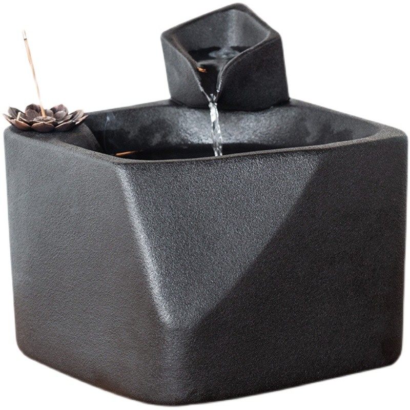 陶瓷流水器家居装饰摆件桌面招财创意客厅水景鱼缸喷泉礼品,淘宝优惠券,粉丝福利购,淘宝优惠卷