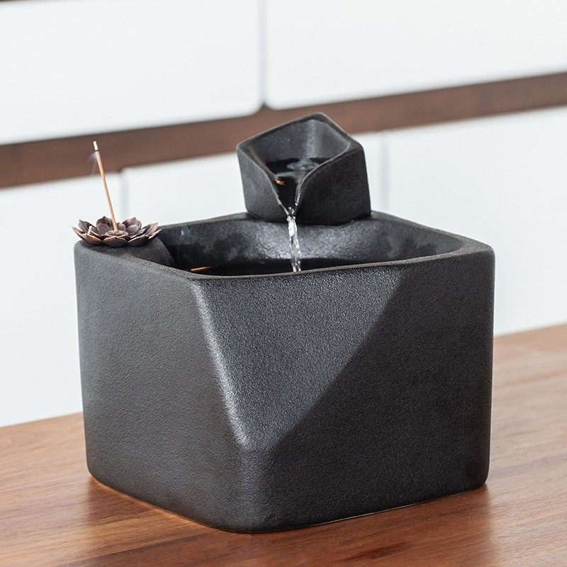 陶瓷流水器家居装饰摆件桌面招财创意客厅水景鱼缸喷泉礼品,淘宝优惠券,粉丝福利购,淘宝优惠卷