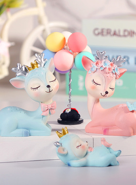 创意可爱鹿客厅酒柜玄关电视柜办公室桌装饰摆件家居饰品简约好物