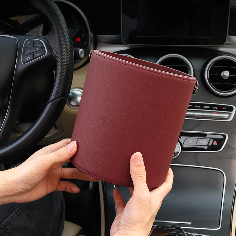 车载垃圾桶车用雨伞收纳汽车后排挂式杂物盒皮革车内装饰置物盒,淘宝优惠券,粉丝福利购,淘宝优惠卷