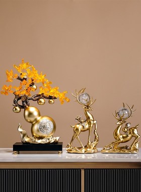 葫芦摆件客厅招财发财树玄关装饰开业礼物搬家乔迁新居礼品