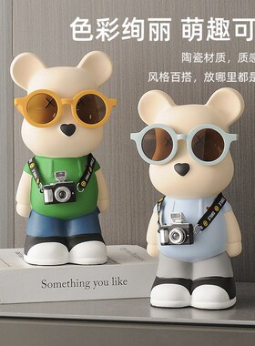暴力熊陶瓷存钱罐可取潮玩创意现客厅网红装饰家居客厅摆件
