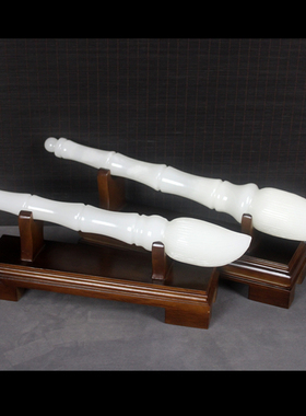 天然阿富汗白意石摆件笔客厅书房玄关招财创乔装饰玉迁送礼品