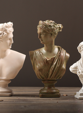 简约饰品摆厅少女头像人物雕塑客件餐厅酒吧咖啡厅艺术装饰品