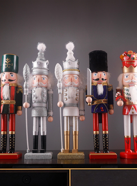 胡桃夹子木偶摆件装饰品儿童房间旋转八音盒圣诞节礼物