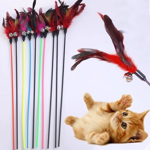 Hot Sale Cat Toys Random Color Cat  Feather Cat Toy with Sma - 图0