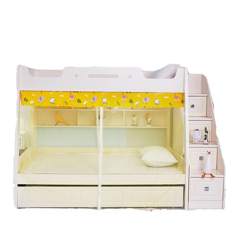 门拉链蚊帐子母床梯柜层上下铺带书架磁吸门防尘文帐1.2m1.,淘宝优惠券,粉丝福利购,淘宝优惠卷