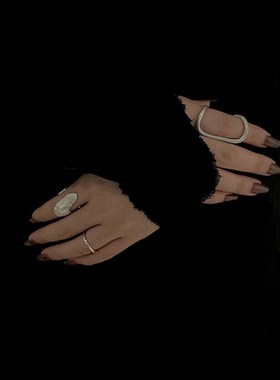 面具戒指开口可调节极简冷淡风澳白哑光手工磨砂小众设计高级饰品