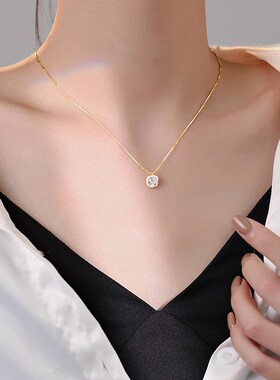 满钻项链2024新款爆款轻奢小众高级感纯银锁骨链女网红礼物送女友