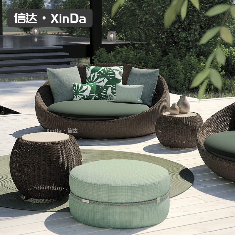 户外沙发藤编躺床庭院休闲藤椅露天花园露台样板房室外藤沙发组合,淘宝优惠券,粉丝福利购,淘宝优惠卷