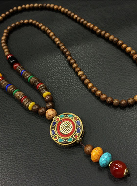 复古民族风项链男女文艺棉麻服饰挂件饰品配饰长款个性毛衣链百搭