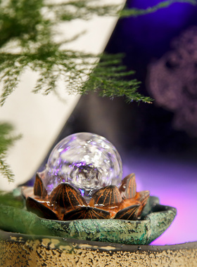 喷泉创水摆件开业礼品流意客厅鱼缸摆湿器酒店前台招财轮加件