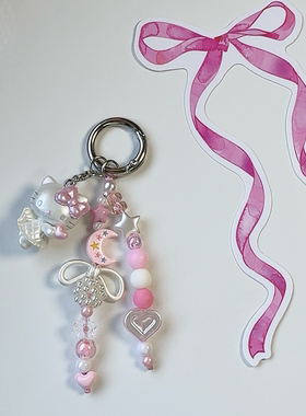 HelloKitty粉色手工相机手机链