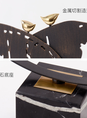 创意新中式金属雕塑艺术饰品酒店大堂大厅售楼处装饰品样板房摆件