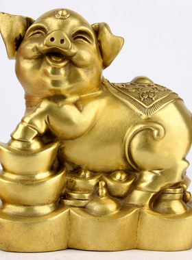 铜元宝猪摆件 铜猪摆件