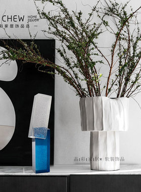 极简水晶高档摆件酒店大堂办公室玄关电视柜桌面软装饰品