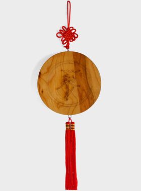 凸镜家用桃木门口招财挂件九宫镜家居摆件凹镜平面镜子