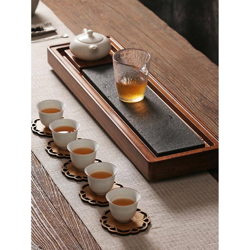 厂促重竹乌金石茶盘茶台家用夫茶具套装实木茶海功日约简式大号干 - 图0